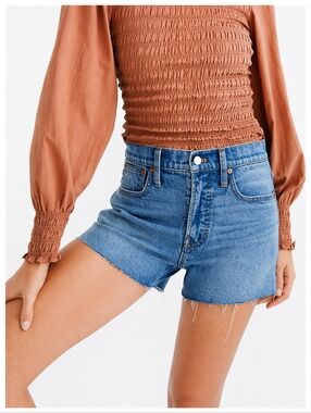 Madewell 31 The Perfect Jean Short In Burnett Wash Tencel Lyocell Edition ND180